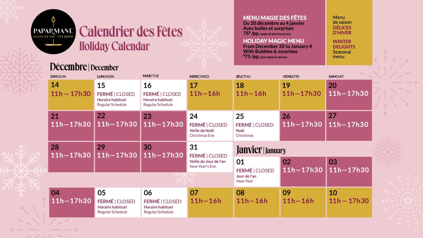 calendrier des fetes